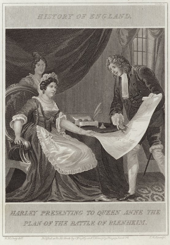 Harley Presenting to Queen Anne the Plan of the Battle of Blenheim by William Marshall Craig