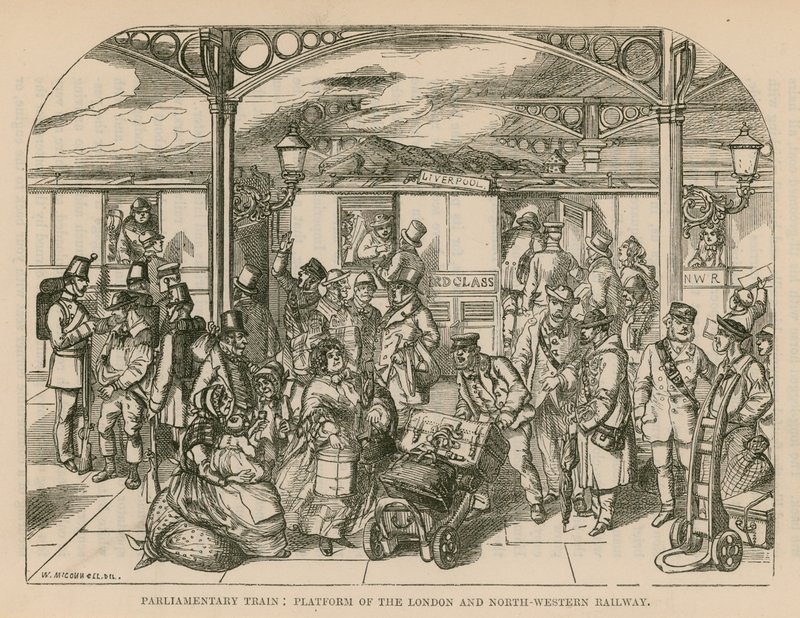 Parliamentary Train: Platform of the London and North-Western Railway, London by William McConnell