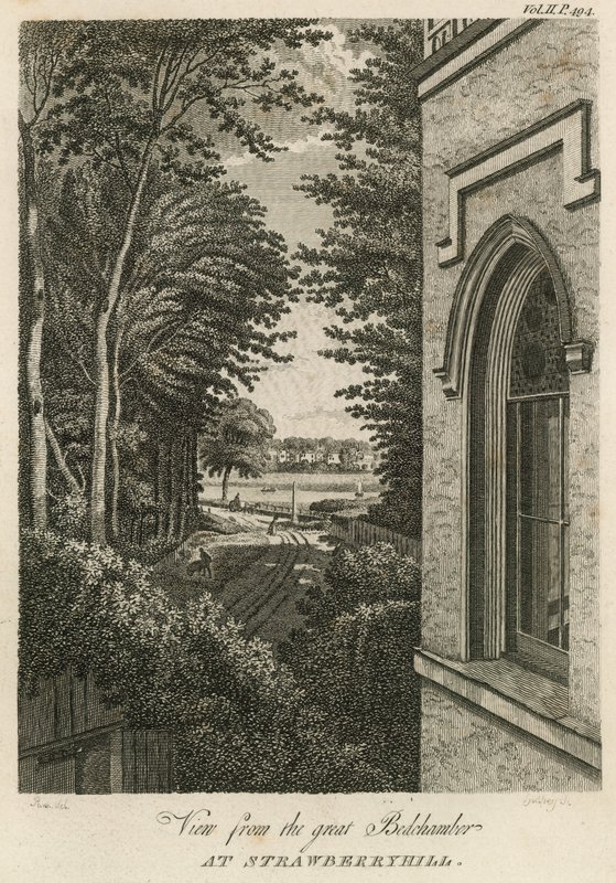 View from the great Bedchamber at Strawberry Hill, London by William Pars