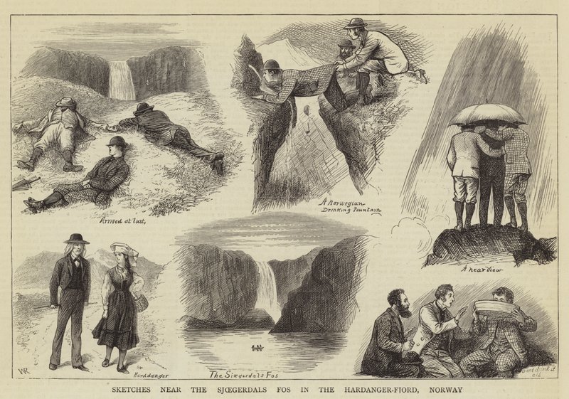 Sketches Near the Sjoegerdals Fos in the Hardanger-Fjord, Norway by William Ralston
