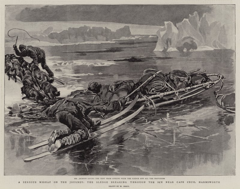 A Serious Mishap on the Journey, the Sledge breaking through the Ice near Cape Cecil Harmsworth by William Small