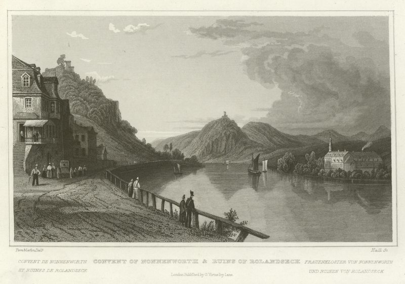 Convent of Nonnenworth and ruins of Rolandseck by William Tombleson