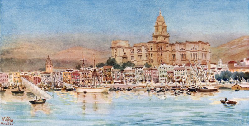 Malaga, view from the harbour by William Wiehe Collins