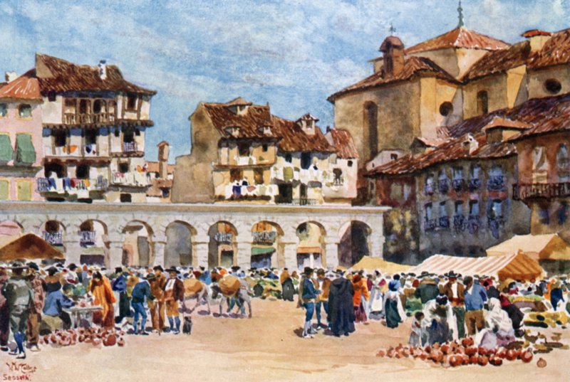 Segovia, Plaza Mayor by William Wiehe Collins