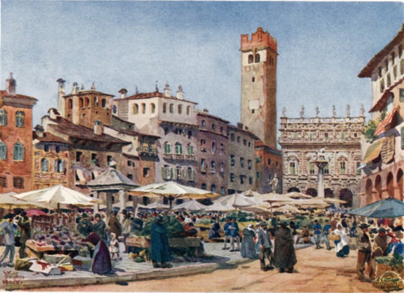 Verona, the Market Place by William Wiehe Collins
