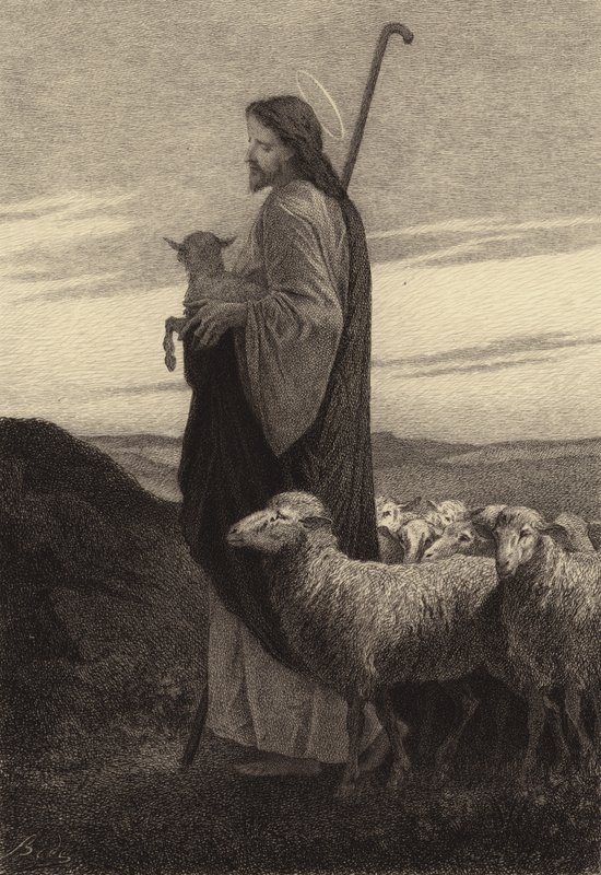 The Good Shepherd by after Albert Robida