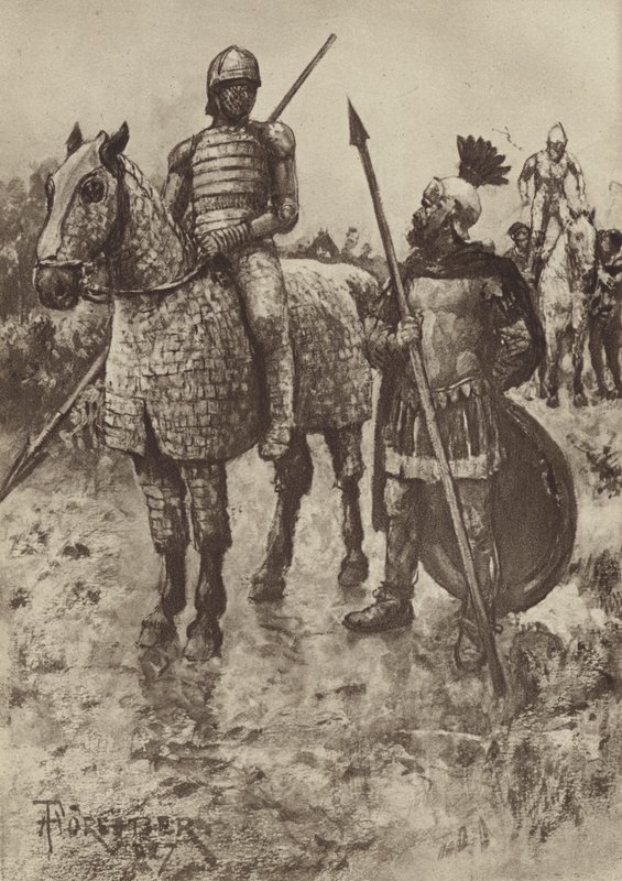 The Cataphractus or Armoured Cavalryman by after Amedee Forestier
