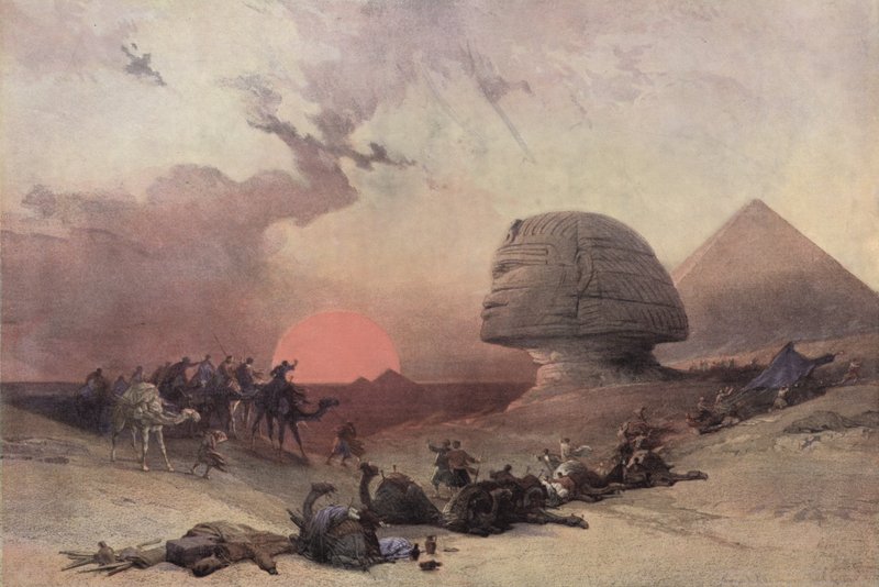 The Pyramid of Cheops and the Sphinx, near Giza, Egypt by after David Roberts