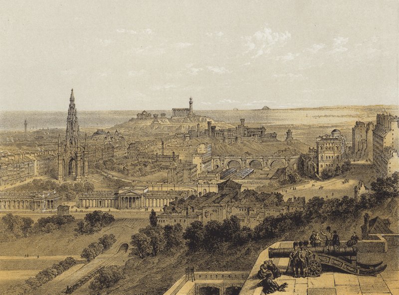 View of Edinburgh from the Castle by after David Roberts