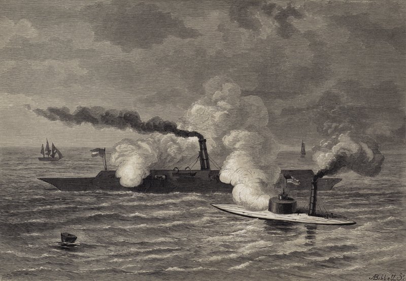 Attack of the Monitor on the Merrimack by after Felix Octavius Carr Darley