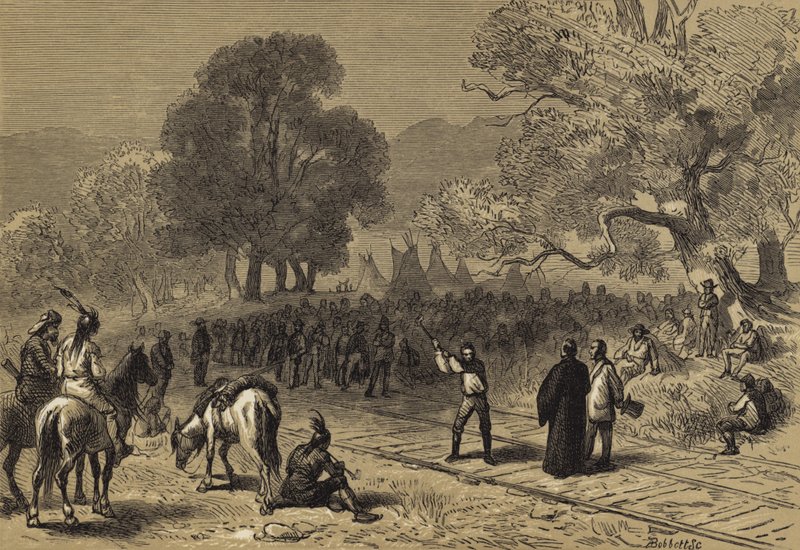 Completion of the Pacific Railroad by after Felix Octavius Carr Darley