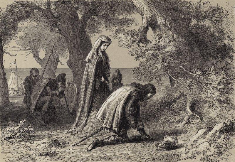 Thorfin and Gudrida on the Shore of Vineland by after Felix Octavius Carr Darley