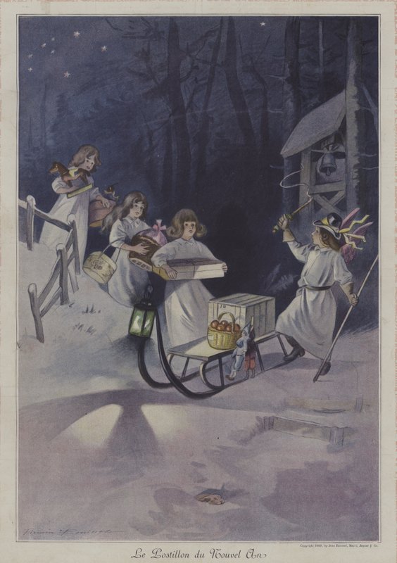 The New Year Postman by after Firmin Bouisset
