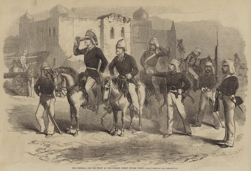 The General and his Staff at the Mosque Picket before Delhi by after George Francklin Atkinson