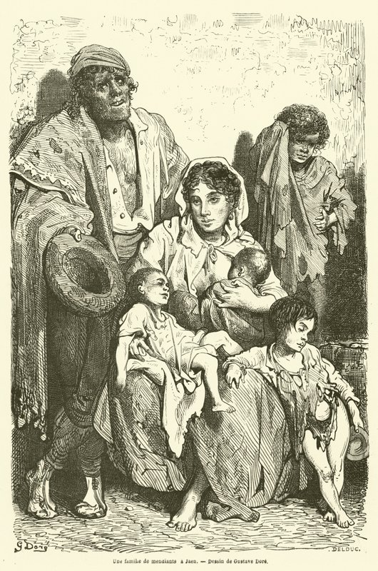 A Family of Beggars in Jaen by Gustave after Dore