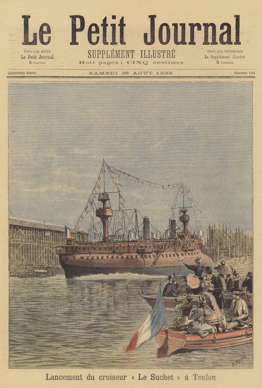 Launch of the Cruiser Le Suchet at Toulon by after Henri Meyer