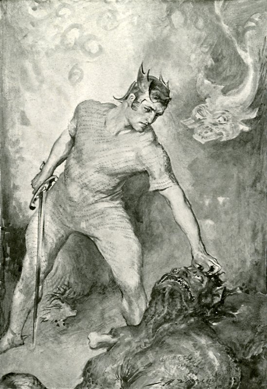 Beowulf Shears Off the Head of Grendel by after John Henry Frederick Bacon