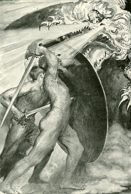 Both Warriors Stood Behind the Iron Shield by after John Henry Frederick Bacon