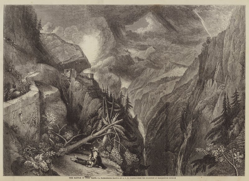 The Battle of Fort Bard by after Joseph Mallord William Turner