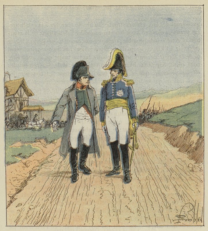 On the Way to Elba, Napoleon Meets Augereau by after Louis Charles Bombled