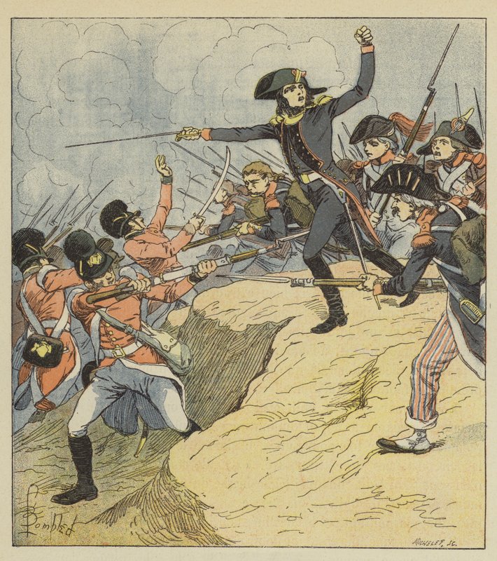 Bonaparte wounded at Toulon by after Louis Charles Bombled