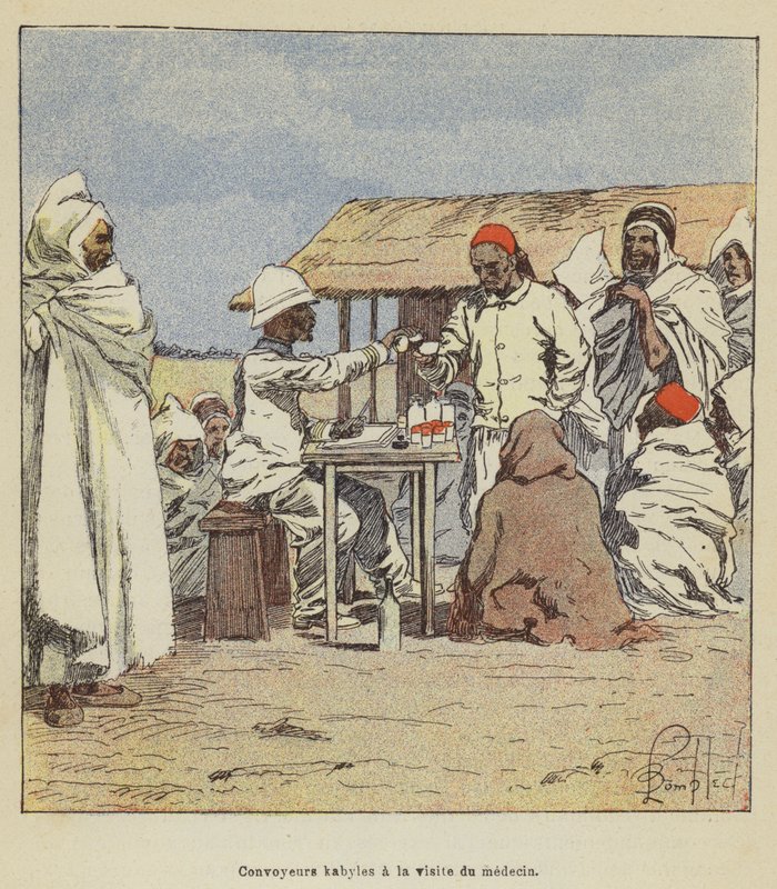Kabyle Convoyors Visiting the Doctor by after Louis Charles Bombled