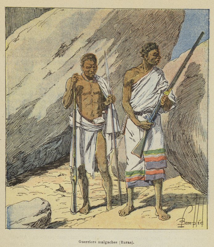 Malagasy Warriors, Baras by after Louis Charles Bombled