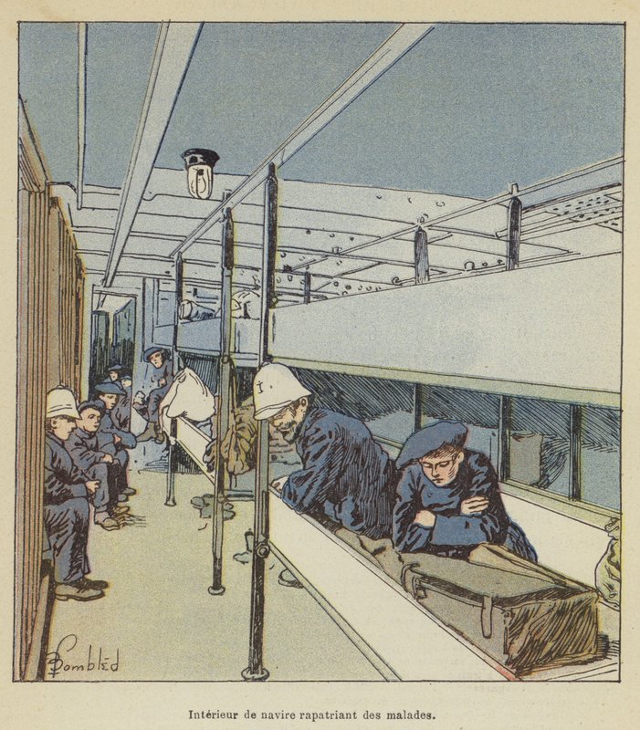 Interior of a Ship Repatriating the Sick by after Louis Charles Bombled