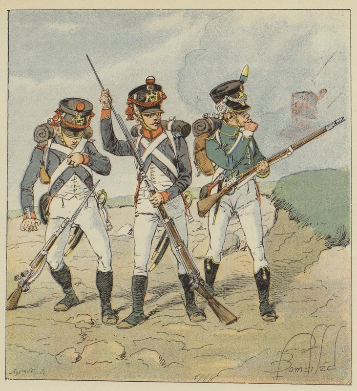 Young Guard, 1806, Conscript-Grenadier, Tirailleur-Grenadier, Flanker-Hunter by after Louis Charles Bombled