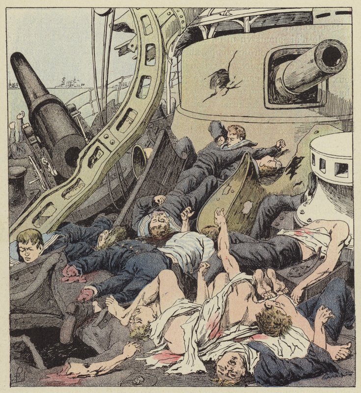 The Bridge of the Varyag After the Battle of February 9 by after Louis Charles Bombled