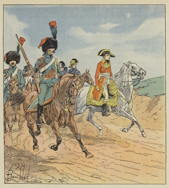 The First Consul and the Hunters of the Consular Guard, Guards by after Louis Charles Bombled