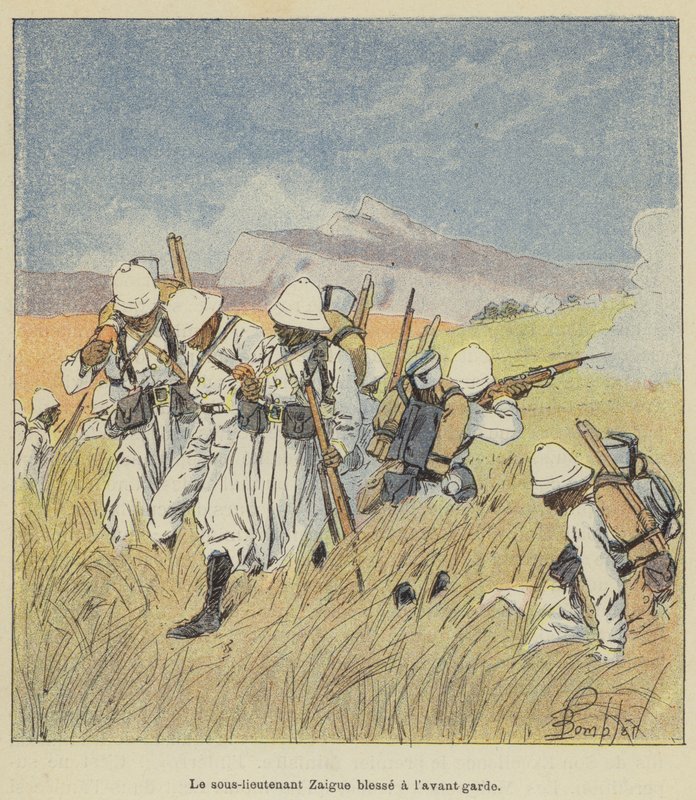 Second Lieutenant Zaigue Wounded at the Vanguard by after Louis Charles Bombled