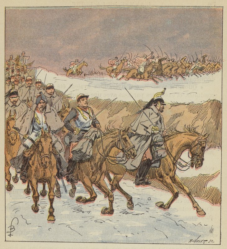 The Arabs of Colonel Goursaud Relieve the 3rd Cuirassiers with a Brilliant Charge by after Louis Charles Bombled