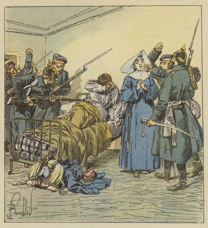 The Prussians at the Ambulance on Boulevard Negrier by after Louis Charles Bombled