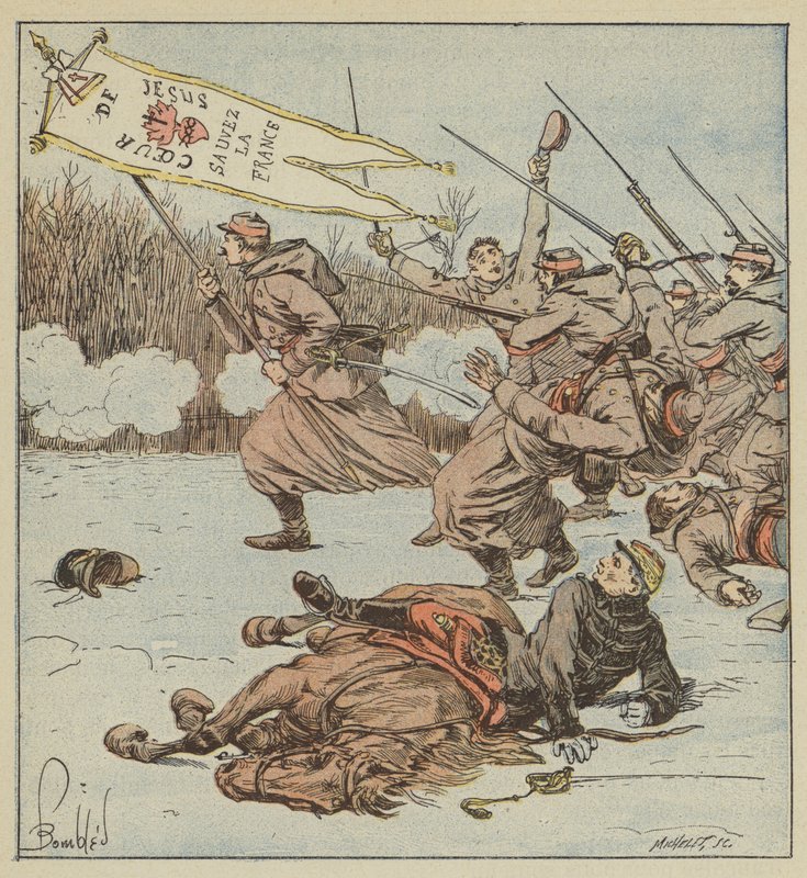 The Pontifical Zouaves Attack Loigny by after Louis Charles Bombled