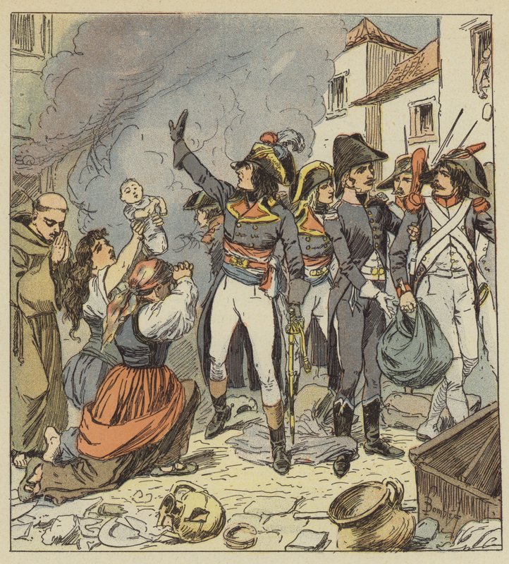 Napoleon stops the looting of Rome by after Louis Charles Bombled