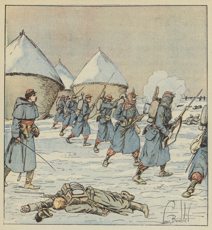 Skirmishers of the 34th Marching Regiment by after Louis Charles Bombled