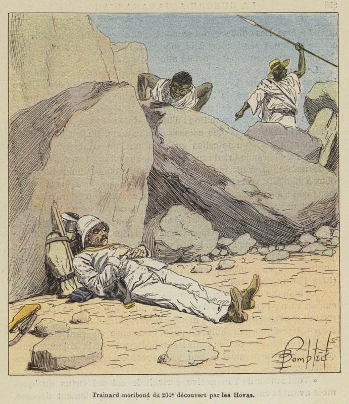 Dying Straggler of the 200th Discovered by the Hovas by after Louis Charles Bombled
