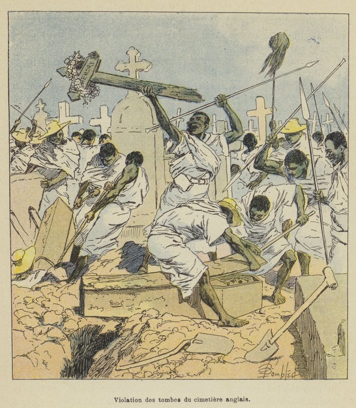 Desecration of Graves in the English Cemetery by after Louis Charles Bombled