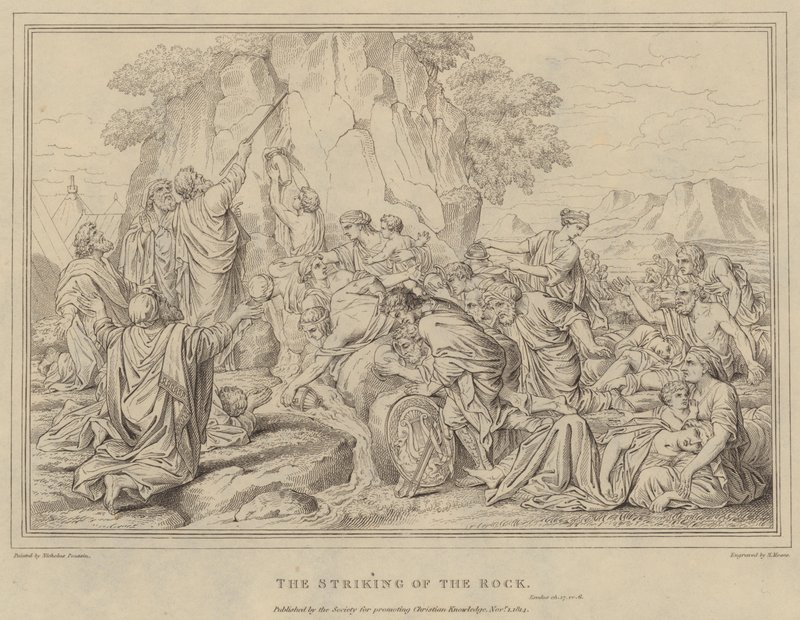 The Striking of the Rock, Exodus by after Nicolas Poussin