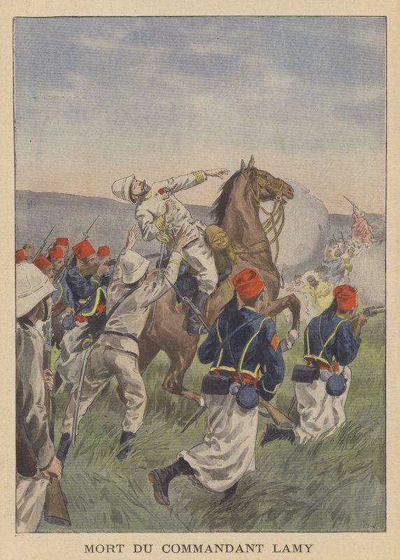Death of Major Lamy at the Battle of Kousseri by after Oswaldo Tofani