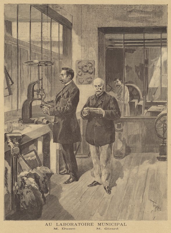 Scientists Analysing Anarchist Bombs at the Paris Municipal Laboratory by after Oswaldo Tofani