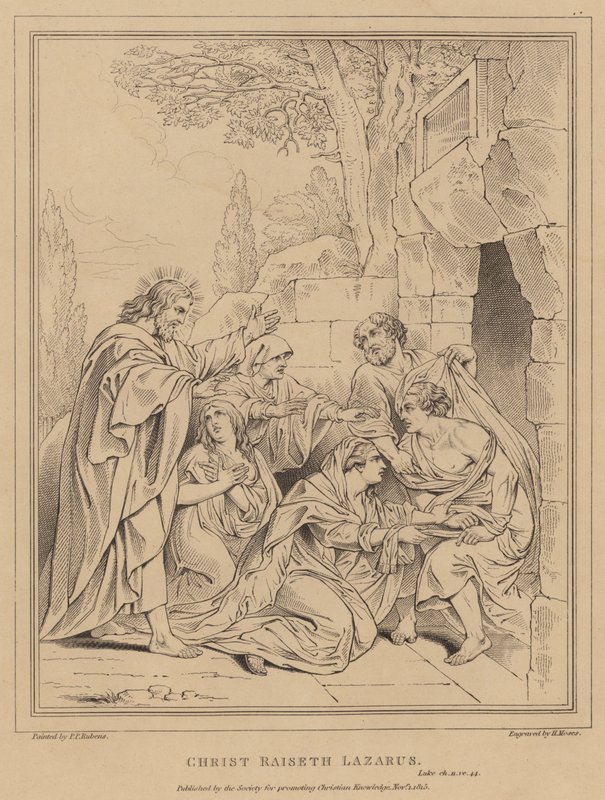 Christ raiseth Lazarus, Luke by after Peter Paul Rubens