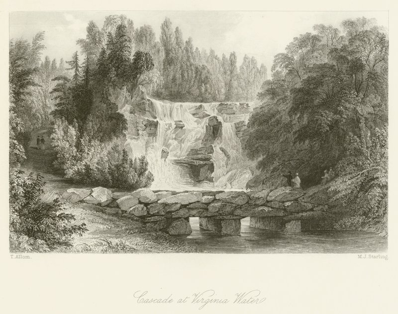 Cascade at Virginia Water by after Thomas Allom