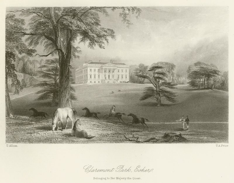 Claremont Park, Esher, Belonging to Her Majesty the Queen by after Thomas Allom