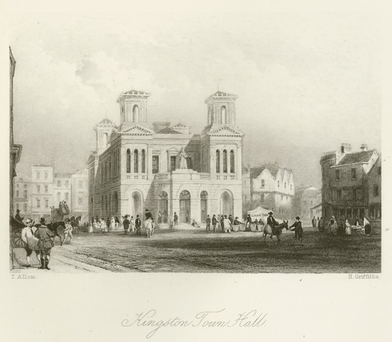 Kingston Town Hall by after Thomas Allom