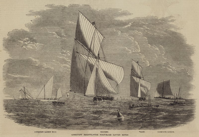 Lowestoft Regatta, the First-Class Cutter Match by after Thomas Harrington Wilson