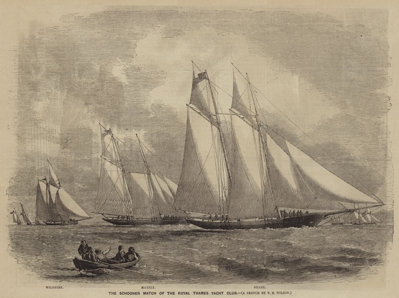 The Schooner Match of the Royal Thames Yacht Club by after Thomas Harrington Wilson