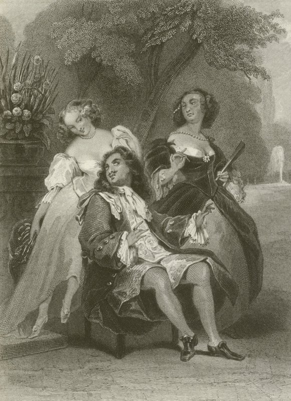 The Man Between Two Ages and His Two Mistresses by after Tony Johannot