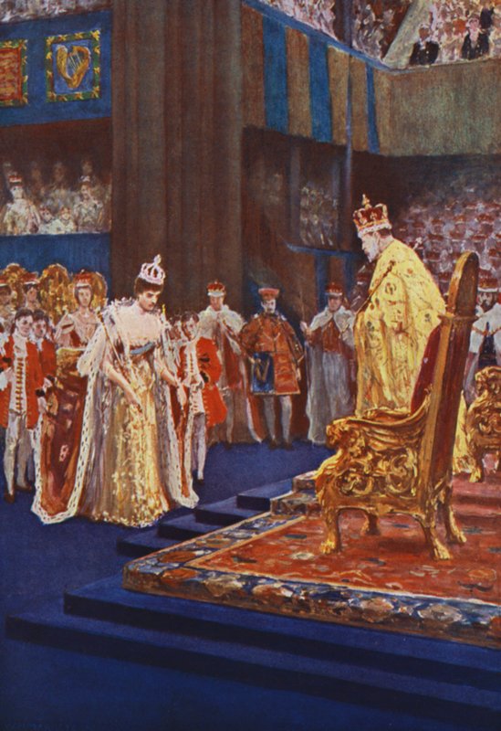 Queen Alexandra Bowing to King Edward VII on the Way to Her Throne by after William Henry Margetson